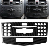 Car Carbon Fiber Center Console Panel Decorative Sticker for Mercedes-Benz W204 C Class 2007-2010, Center Console (C)