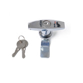 T Shape Handle Paddle Entry Door Latch & Keys Tool Box Lock for Trailer / Yacht / Truck, T Shape Handle (Silver)