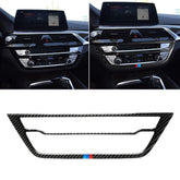 Car Tricolor Carbon Fiber CD Panel Decorative Sticker for BMW 5 Series G38 528Li / 530Li / 540Li 2018, CD Panel (Tricolor)