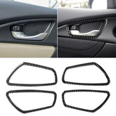4 PCS Car Carbon Fiber Door Inner Wrist Frame Decorative Sticker for Honda Tenth Generation Civic 2016-2019, Door Inner Wrist Frame