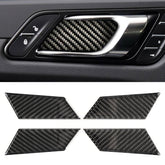 4 PCS Carbon Fiber Car Inner Door Bowl Decorative Sticker for Porsche Macan, Inner Door Bowl