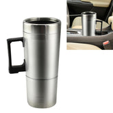 DC 12V Stainless Steel Car Electric Kettle Heated Mug Heating Cup with Charger Cigarette Lighter, Capacity: 300ML, DC 12V
