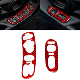 2 in 1 Car Carbon Fiber Door Control Panel Memory Seat Sticker Set for Chevrolet Corvette C5 1998-2004, Left Drive, Door Control Panel Sticker A