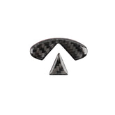 2 PCS Car Carbon Fiber Steering Wheel Logo Decorative Sticker for Infiniti Q50 / Q60 2014-2020, Steering Wheel Logo