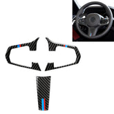 3 in 1 Car Carbon Fiber Tricolor Steering Wheel Button Decorative Sticker for BMW 5 Series G30 X3 G01, Left and Right Drive Universal, For BMW 5 Series G30 X3 G01(Tricolor)