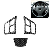 3 in 1 Car Carbon Fiber Solid Color Steering Wheel Button Decorative Sticker for BMW 3 Series E90 2005-2012, Left and Right Drive Universal, For BMW 3 Series E90 2005-2012(B)