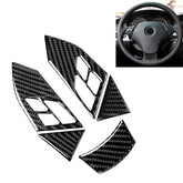 5 in 1 Car Carbon Fiber Solid Color Steering Wheel Button Decorative Sticker for BMW 5 Series E60 2004-2010, Left and Right Drive Universal, For BMW 5 Series E60 2004-2010