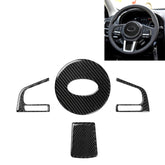 4 in 1 Car Carbon Fiber Solid Color Steering Wheel Button Decorative Sticker for Subaru Forester 2016-2018, Left and Right Drive Universal, For Subaru Forester 2016-2018