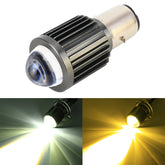 BA20D DC12-80V / 10W / 6000K / 3000K / 800LM Bicolor Motorcycle Headlights with Projector Lens, BA20D