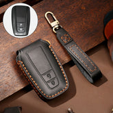 Hallmo Car Cowhide Leather Key Protective Cover Key Case for Toyota Corolla 2018 2-button, For Toyota Corolla 2018 2-button