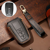 Hallmo Car Cowhide Leather Key Protective Cover Key Case for Toyota Corolla 2018 3-button, For Toyota Corolla 2018 3-button