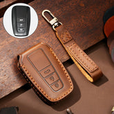 Hallmo Car Cowhide Leather Key Protective Cover Key Case for Toyota Corolla 2018 3-button, For Toyota Corolla 2018 3-button