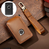 Hallmo Car Cowhide Leather Key Protective Cover Key Case for New Volvo, For New Volvo