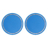 2 PCS Car Diamond Anti-skid Soft Rubber Water Cup Mat