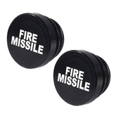2 PCS Car / Motorcycle FIRE MISSILE Letter Metal Cigarette Lighter Dust Cover, FIRE MISSILE (Black), FIRE MISSILE (Red)