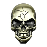 Three-dimensional Devil Skull Metal Car Sticker, Bronze, Silver Grey, Titanium Color