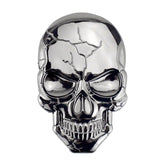Three-dimensional Devil Skull Metal Car Sticker, Silver Grey, Titanium Color, Bronze