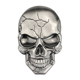 Three-dimensional Devil Skull Metal Car Sticker, Titanium Color, Bronze, Silver Grey