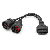 J1708 J1939 6Pin 9Pin to OBD2 16Pin Female Car Diagnostic Adapter Cable, 6Pin 9Pin to OBD2