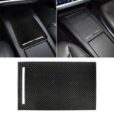Carbon Fiber Car Storage Box Panel Decorative Sticker for Tesla Model X, Storage Box Panel