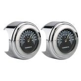 2 PCS Motorcycle 22-25mm Handlebar Thermometer, Thermometer (Black), Thermometer (White)