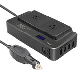 DC12V 200W AC110V Car Smart Multi-functional Digital Display Inverter, US Plug, US Plug