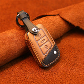 For Volkswagen Car Cowhide Leather Key Protective Cover Key Case, B Version, For Volkswagen, B Version