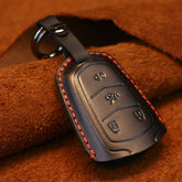 For Cadillac Car Cowhide Leather Key Protective Cover Key Case, Four Keys Version, For Cadillac, Four Keys Version