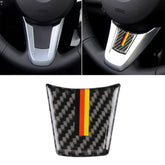 Car Carbon Fiber Steering Wheel Germany Color Decorative Sticker for BMW Z4 2009-2015, Steering Wheel Sticker(Black Red Yellow)