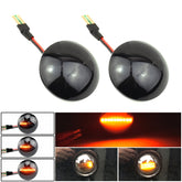 2pcs For Land Rover Range Rover L322 2002-2012 Car Dynamic LED Fender Side Light, For Land Rover Range Rover L322 2002-2012 (Transparent Black)