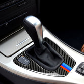Three Color Carbon Fiber Car Left Driving Gear Panel Decorative Sticker for BMW E90 / E92 2005-2012, Sutible for Left Driving, Left Driving Gear Panel(Three Color)