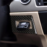 Carbon Fiber Car Left Driving Ignition Switch Decorative Sticker for BMW E90 / E92 2005-2012, Left Driving Ignition Switch