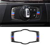Three Color Carbon Fiber Car Headlight Switch Decorative Sticker for BMW E90 / E92 / E93 2005-2012, Headlight Switch (Three Color)