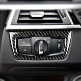 Carbon Fiber Car Headlight Switch Decorative Sticker for BMW F30 2013-2017 / F34 2013-2017, Headlight Switch