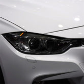 1 Pairs Yellow Red Color Carbon Fiber Car Lamp Eyebrow Decorative Sticker for BMW F30 2013-2015, Lamp Eyebrow(Yellow Red Color)