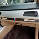 Three Color Carbon Fiber Car Left Driving Middle Control Decorative Sticker for BMW E90 / E92 / E93 2005-2012, Left Driving Middle Control(Three Color)