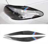 Three Color Carbon Fiber Car Lamp Eyebrow Decorative Sticker for BMW 5 Series F10 2010-2013, Lamp Eyebrow(Three Color), Lamp Eyebrow