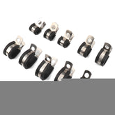 10 PCS Car Rubber Cushion Pipe Clamps Stainless Steel Clamps, Size: 5/4 inch (32mm), Size: 5/4 inch (32mm)