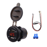Universal Car Dual Port USB Charger Power Outlet Adapter 4.2A 5V IP66 with LED Digital Voltmeter + 60cm Cable, 4.2A Voltmeter + 60cm Cable(Red Light), 4.2A Voltmeter + 60cm Cable(Green Light)