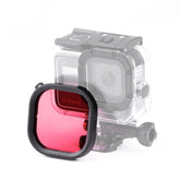 Square Housing Diving Color Lens Filter for GoPro HERO8 Black Original Waterproof Housing, Red, Pink, Purple