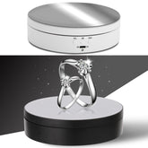13.8cm Mirror Style USB Charging Smart 360 Degree Rotating Turntable Display Stand Video Shooting Props Turntable for Photography, Load 3kg, 13.8cm Mirror/Powered by USB(W)