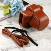 PU Leather Camera Full Body Case Bag with Strap for FUJIFILM X-T200 (15-45mm Lens), For FUJI X-T200