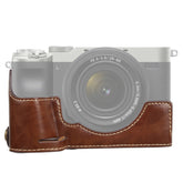 1/4 inch Thread PU Leather Camera Half Case Base for Sony ILCE-7C/A7C, For Sony ILCE-7C/A7C
