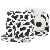 Milk Cow Full Body PU Leather Case Camera Bag with Strap for FUJIFILM instax mini 7+, Milk Cow