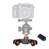 YELANGU L4X Camera Wheel Dolly II Electric Track Slider 3-Wheel Video Pulley Rolling Dolly Car with Remote Control for DSLR / Home DV Cameras, GoPro, Smartphones, Load: 3kg, L4X Dolly Car Black