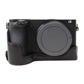 1/4 inch Thread PU Leather Camera Half Case Base for Sony ILCE-A6500 / A6500, For Sony ILCE-A6500 / A6500