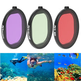 JSR Round Housing Diving 3 in 1 Red + Yellow + Purple Lens Filter for GoPro HERO8 Black, 3 in 1 Color Filter