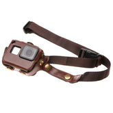 For GoPro HERO7 Black /6 /5 PU Leather Housing Case with Neck Strap & Buttons, PU Leather (Brown), PU Leather (Coffee), PU Leather (Black)