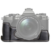 1/4 inch Thread PU Leather Camera Half Case Base for Olympus EM5 / EM5 Mark II, For Olympus EM5
