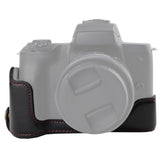 1/4 inch Thread PU Leather Camera Half Case Base for Canon EOS M50 / M50 Mark II, For Canon EOS M50